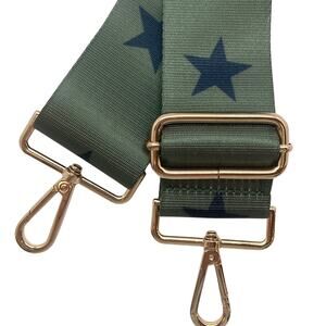 Army Green with Black Stars Adjustable Crossbody Bag Purse Guitar Strap